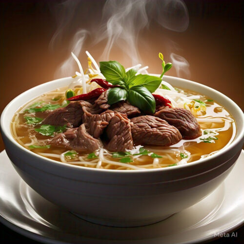 320. Rare Beef and Well done Beef Rice Noodle Soup